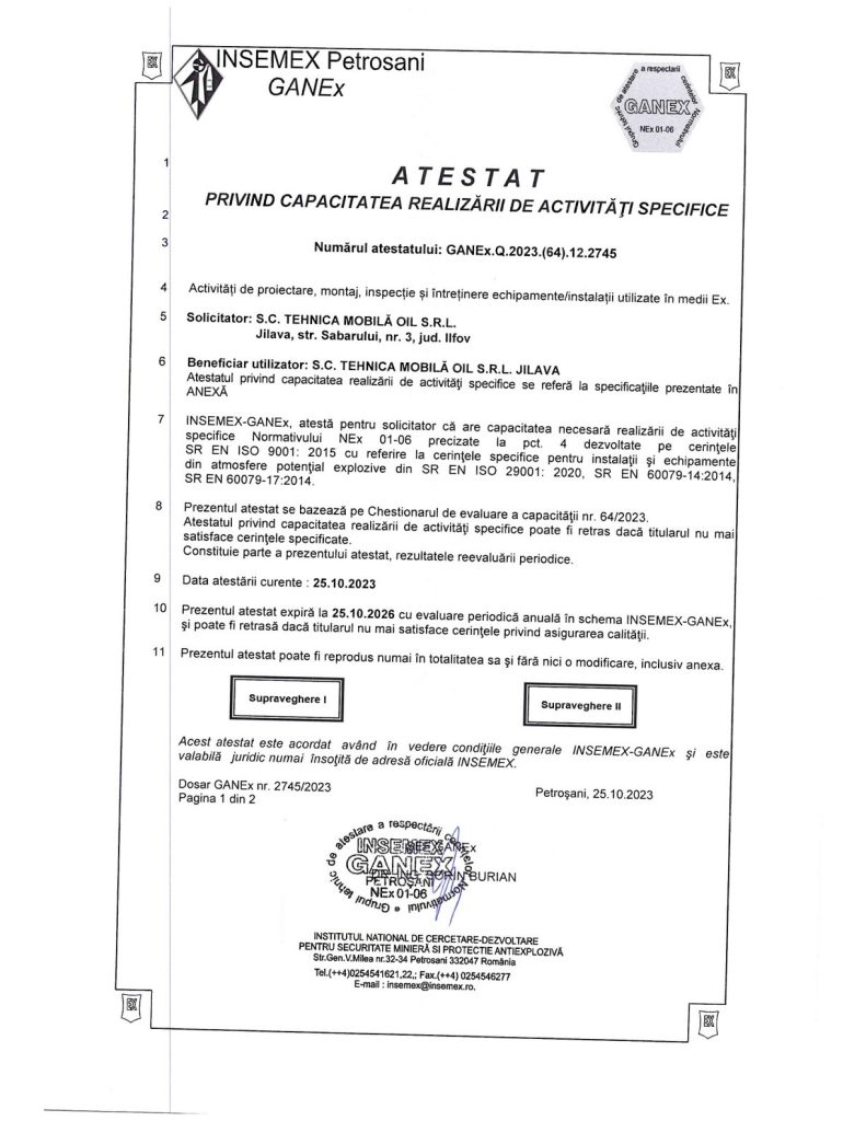 Atestat și raport Insemex GANEx 2023 – pagina 2