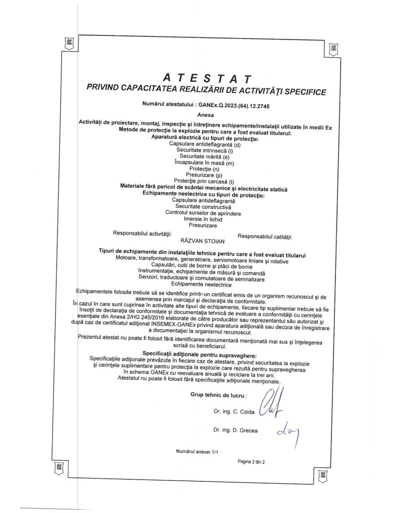 Atestat și raport Insemex GANEx 2023 – pagina 3