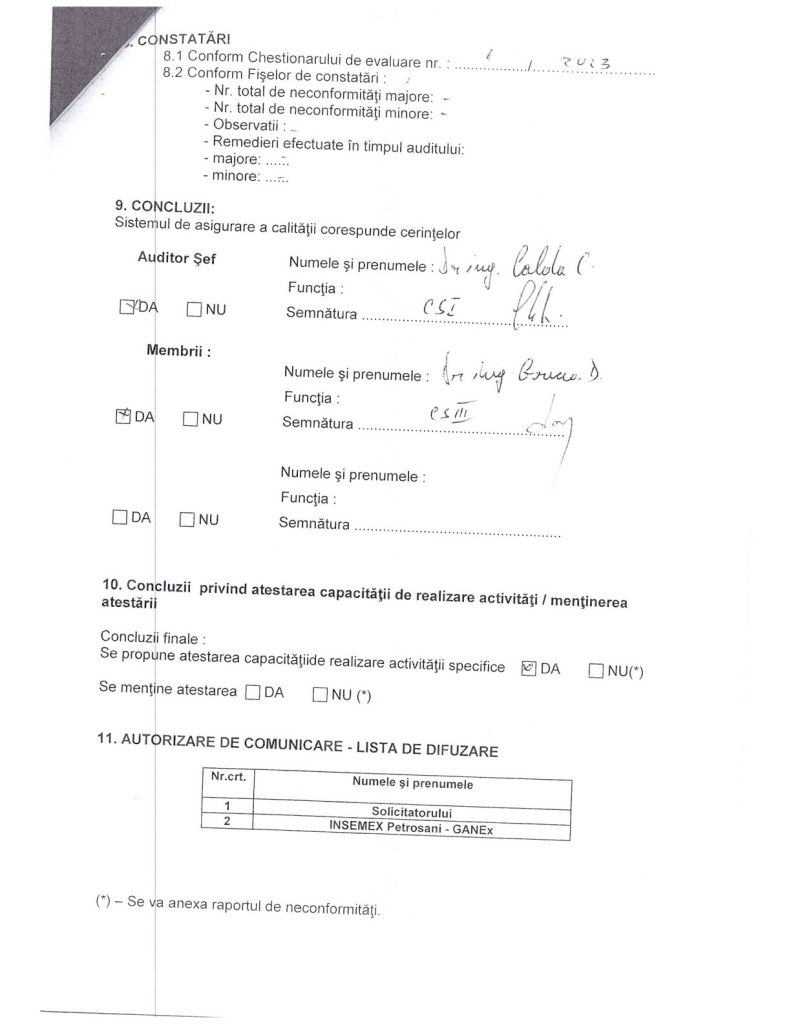 Atestat și raport Insemex GANEx 2023 – pagina 5