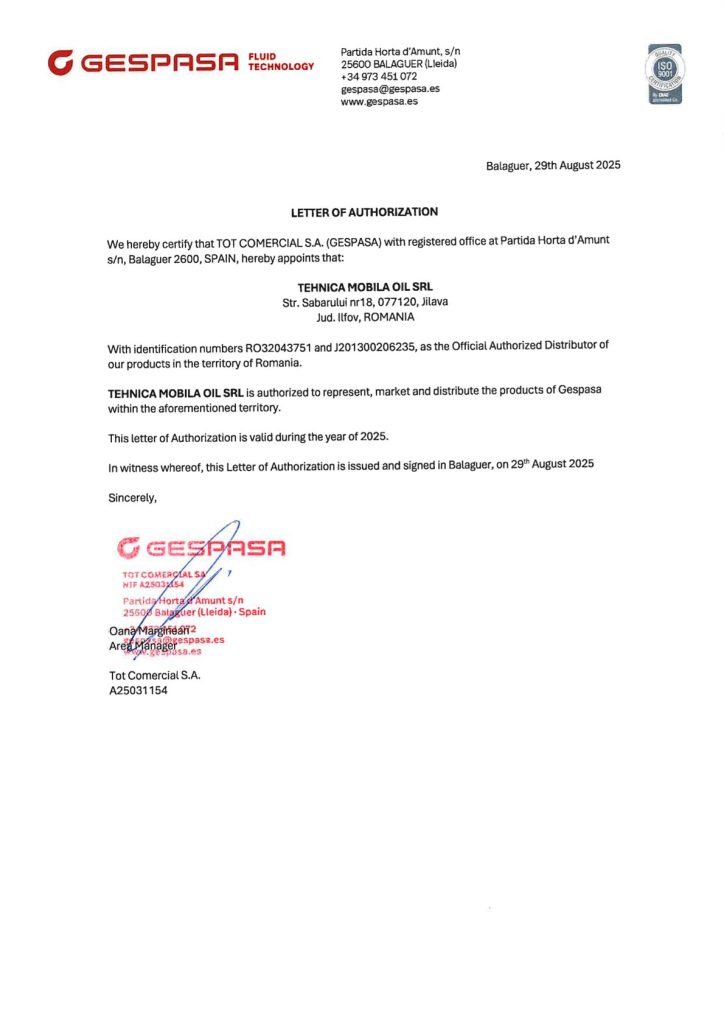 Scrisoare de autorizare Gespasa 2025 – pagina 1
